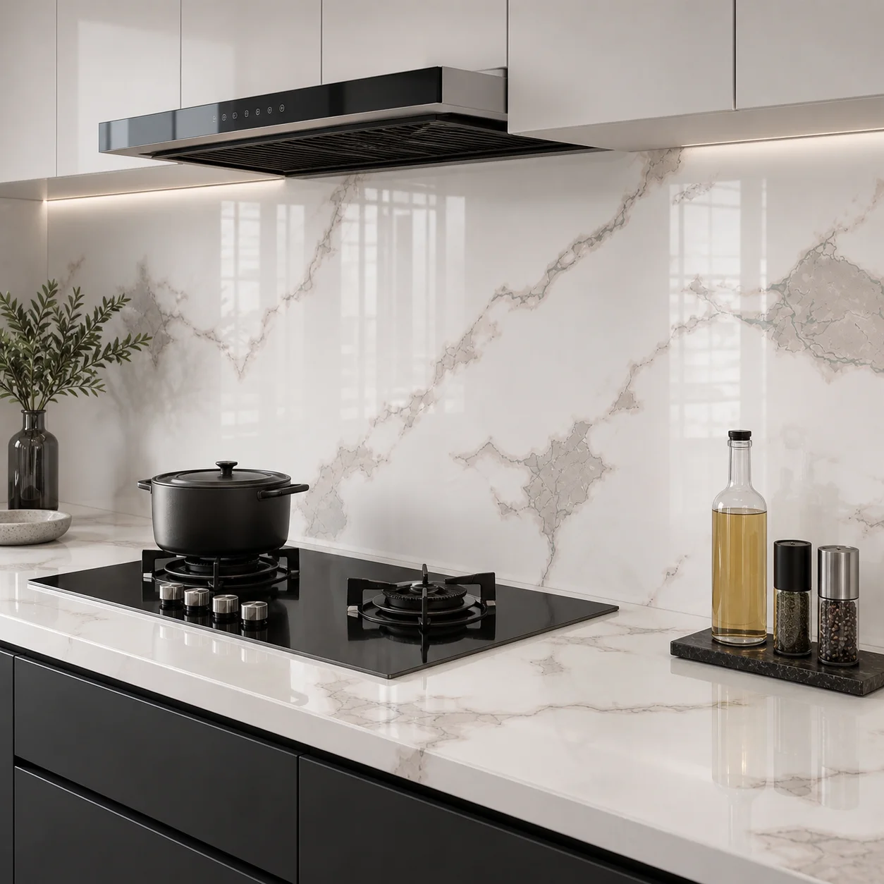 Wallpaper With Gold-Veined Marble Pattern Waterproof And Oil-Resistant Wall Decoration Material Suitable For Home Renovation.