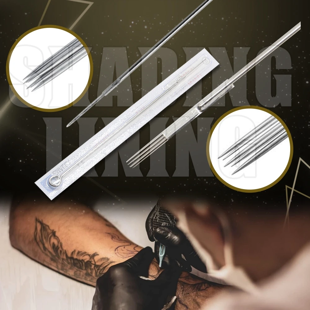 مجموعة أطراف الوشم بإبر الوشم مع 50 قطعة إبر الوشم RL و50 قطعة نصائح فوهة الوشم RT لقبضة بندقية الماكينة