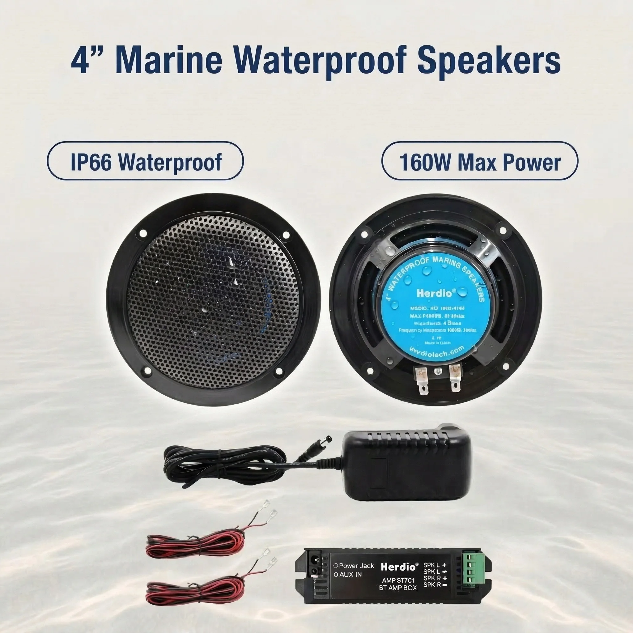 

Herdio 4 Inch160W Bluetooth Ceiling Speaker Background Music System Waterproof In-Ceiling Speaker For Home Theater Bathroom 2PCS