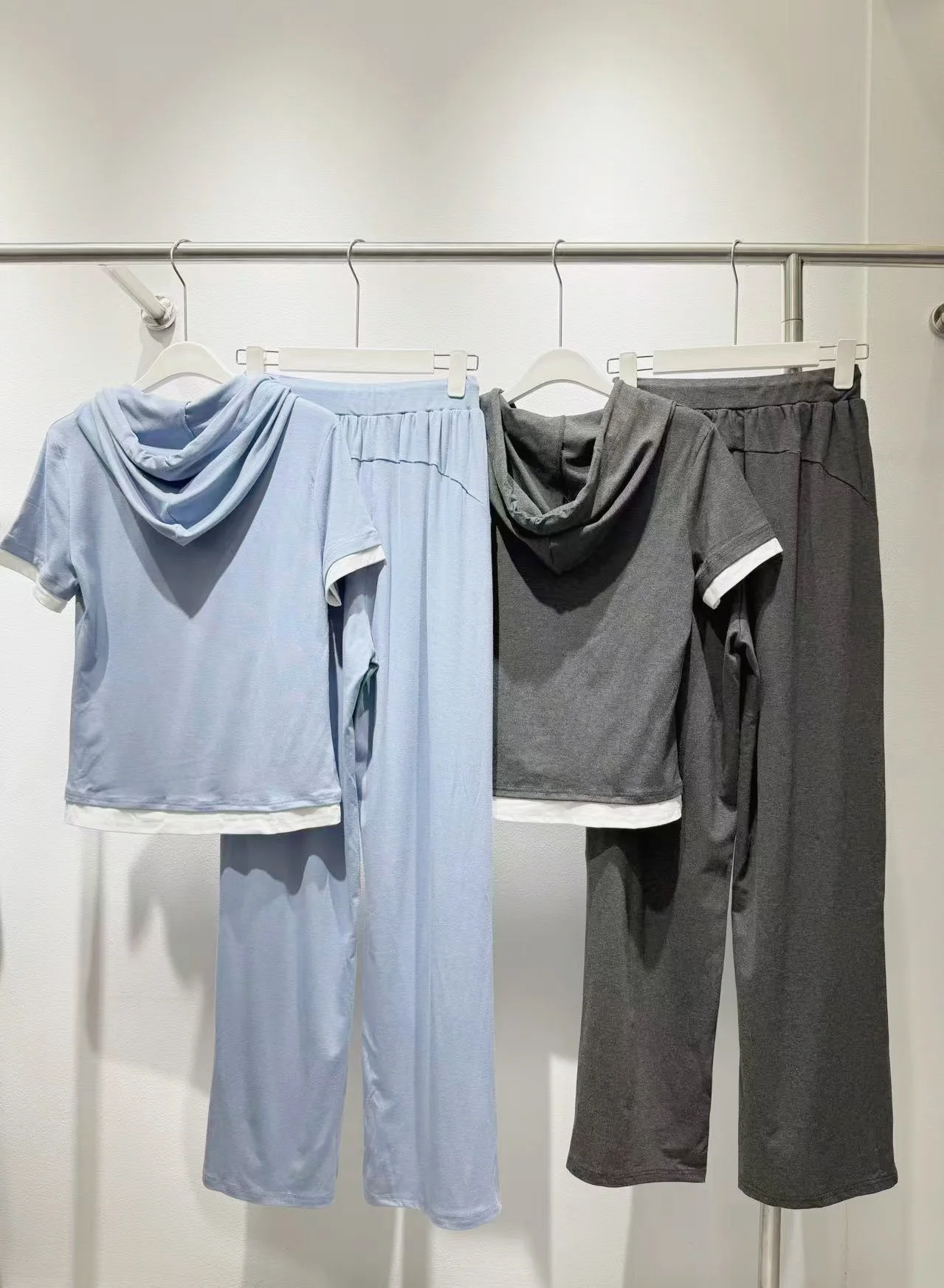 

2026 Spring/Summer Women's New Embroidered Hooded Top Wide-Leg Pants Set ZX039