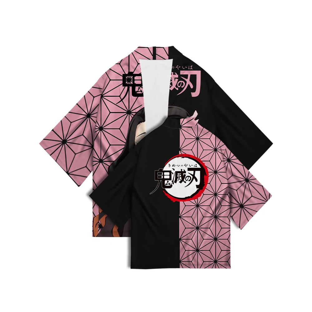 

2022 Summer Kimono Men's Women's Beach Ghost Slayer Anime Cosplay Cardigan Japanese Shirt Jacket Samurai Clothes Bathrobe Jacket