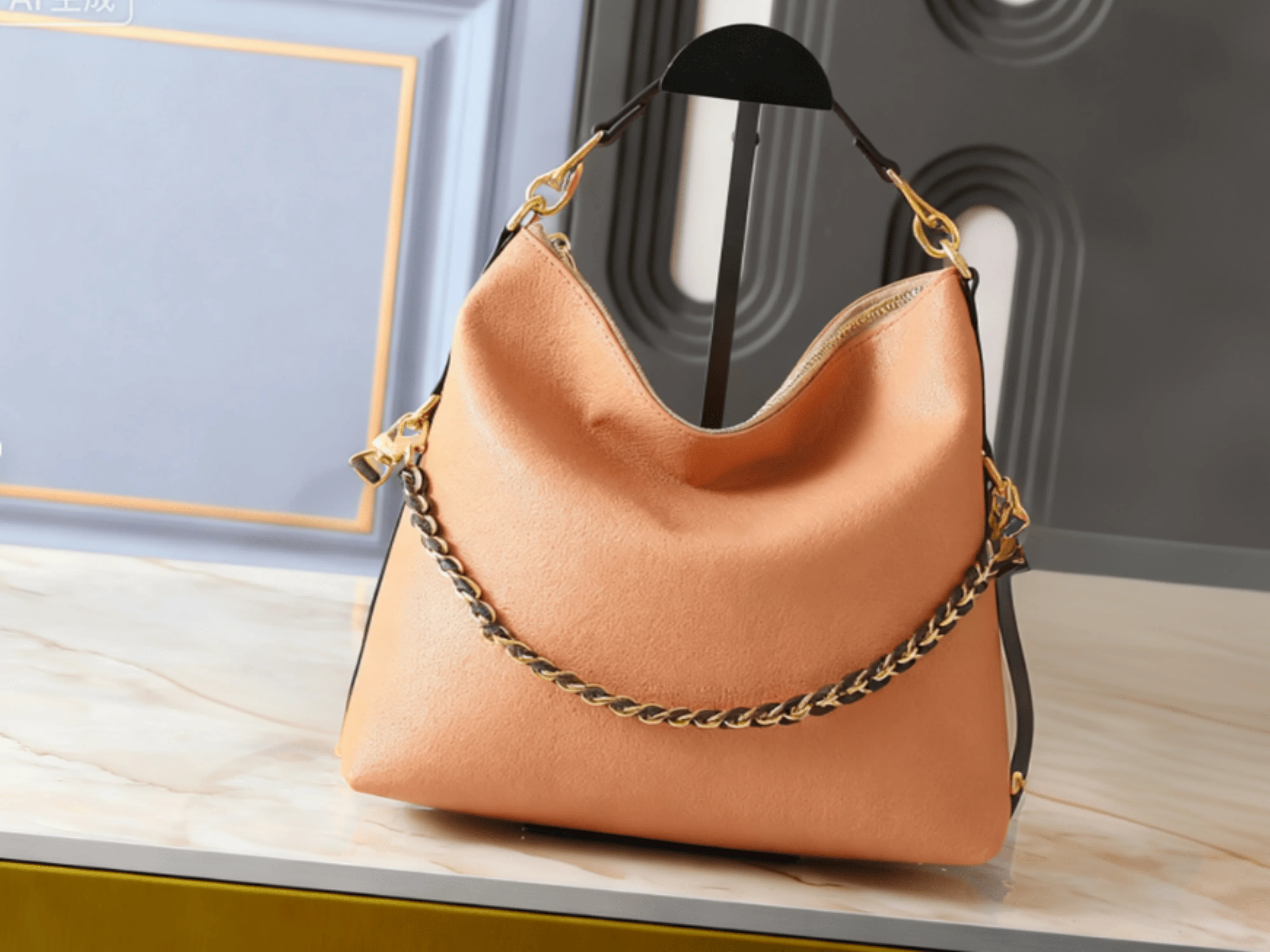

2025 Lady Bag New Fashion Pure Color Simple Low-key Versatile Casual Retro Chain Leather Canvas Classic Ladies Bag 30 x 26cm