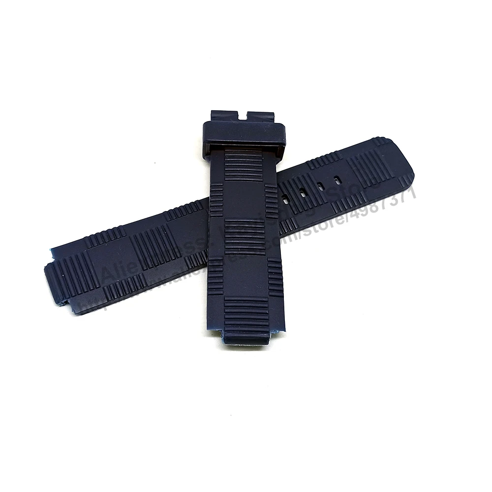 12mmx21mm Navy Blue HQ Rubber Watch Band Strap Compatible For LV Tambour Series