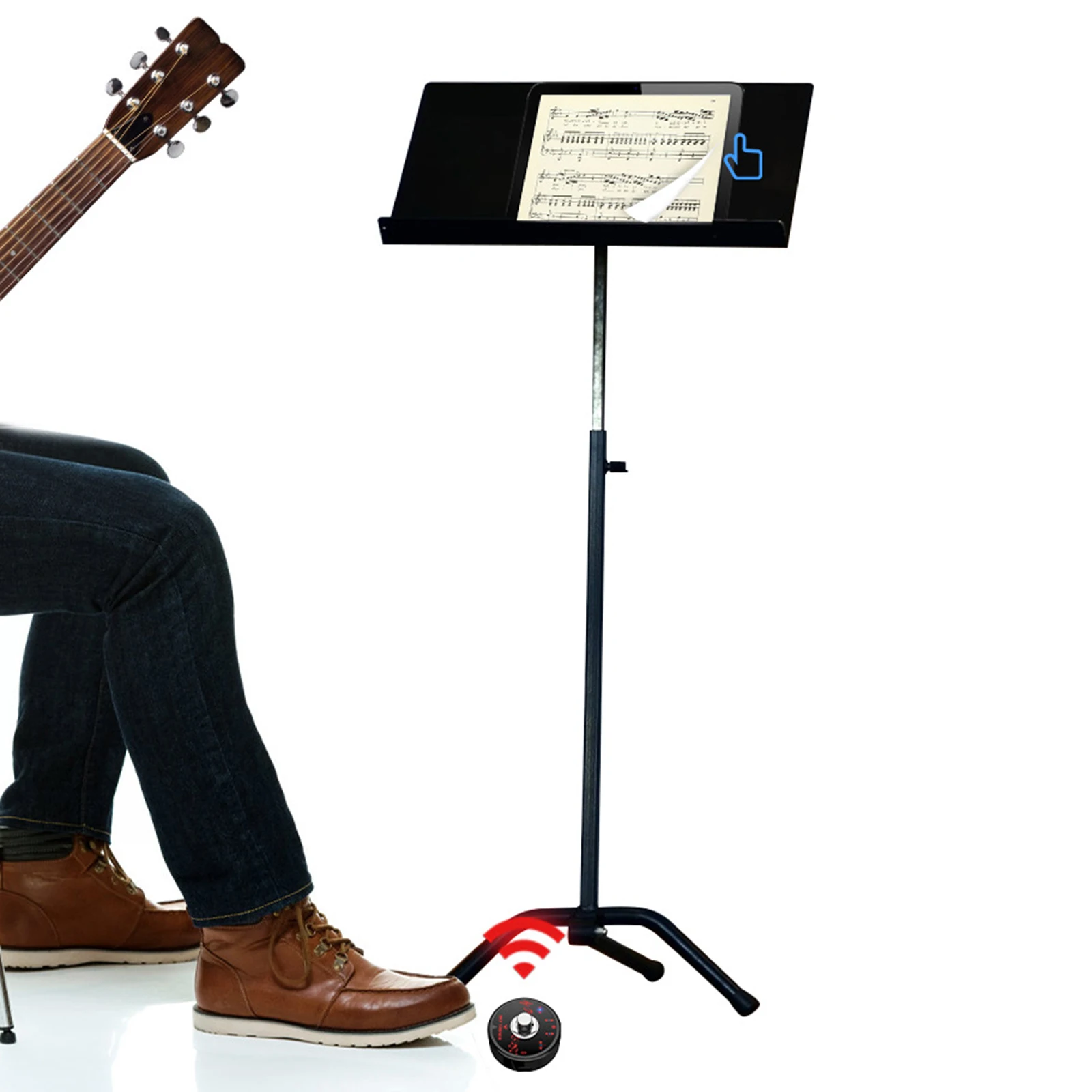 دواسة تيرنر للصفحة اللاسلكية قابلة لإعادة الشحن، مفتاح قدم لاسلكي، بلوتوث، تيرنر للكمبيوتر اللوحي، عشرات الموسيقى الإلكترونية، الكتاب الإلكتروني PPT