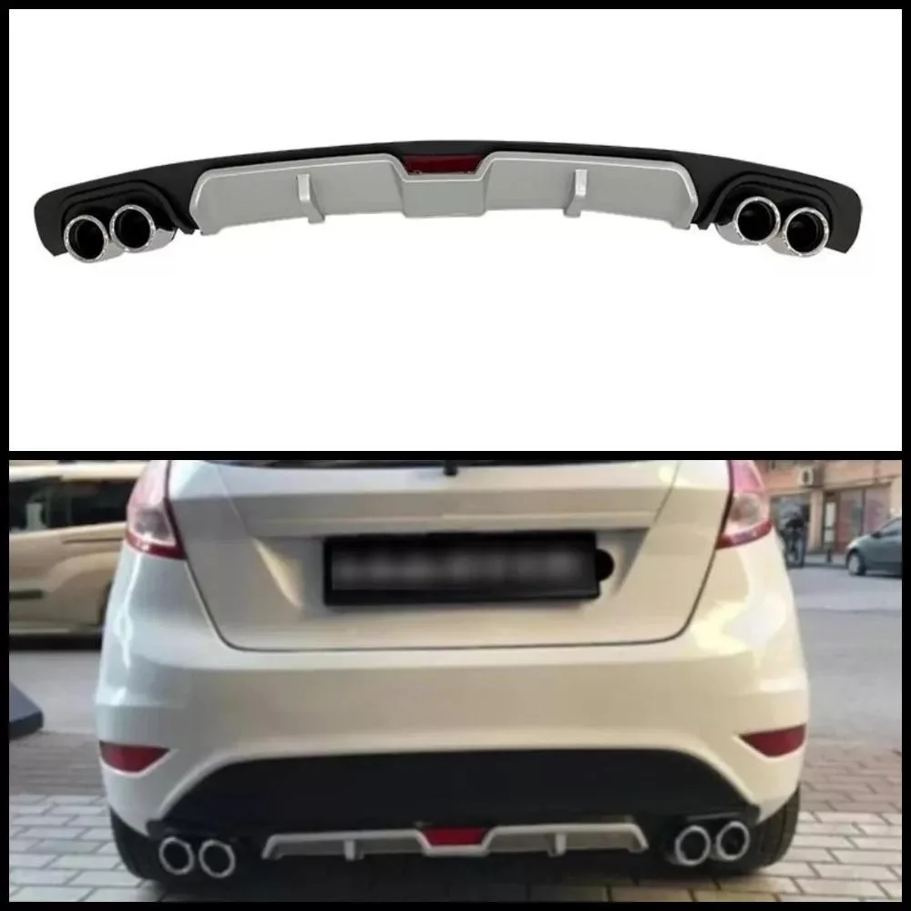 For Ford Fiesta 2009-2017 Car Rear Bumper Diffuser Black ABS Plastic Car Styling Spoiler Deflector Body Kit Splitter Lip