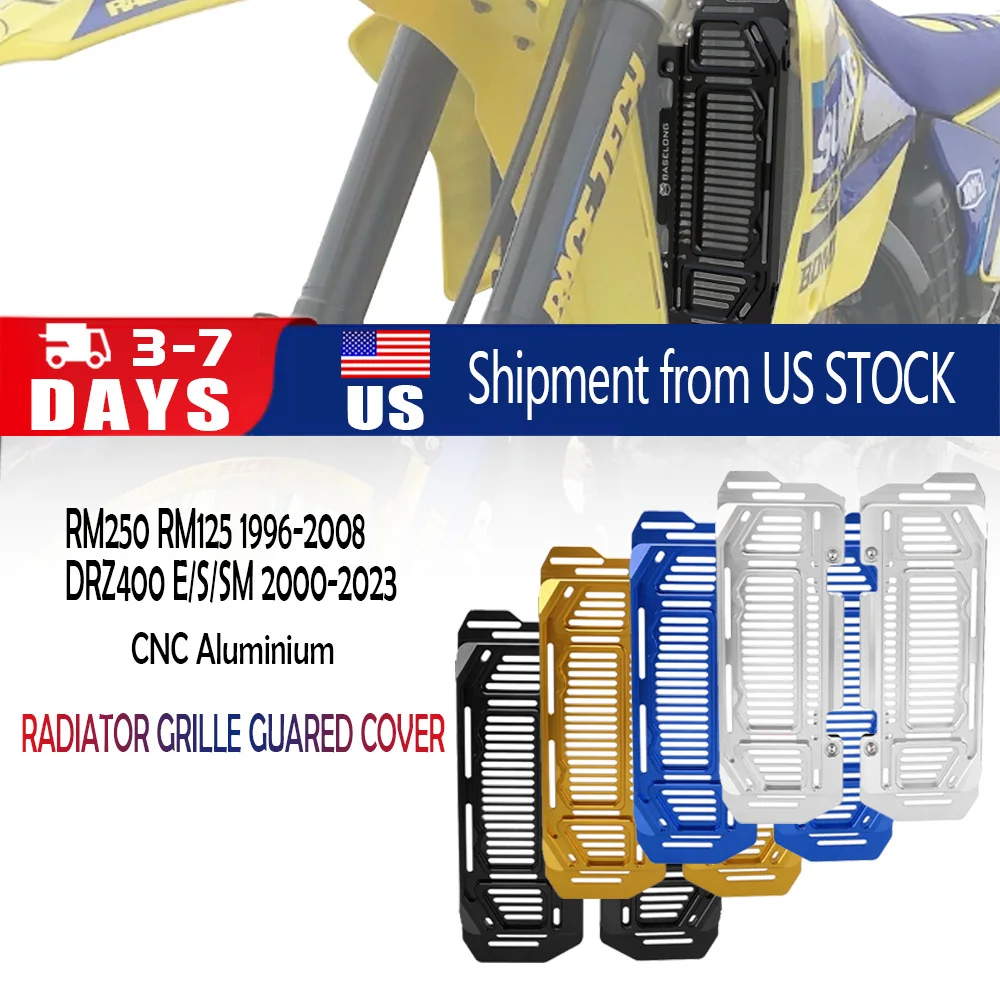 Radiator Grille Guard Cover Protector For Suzuki DRZ400E DRZ400S DRZ400SM DRZ400 DRZ 400 E S SM RM250 RM125 RM 125 250 1996-2024