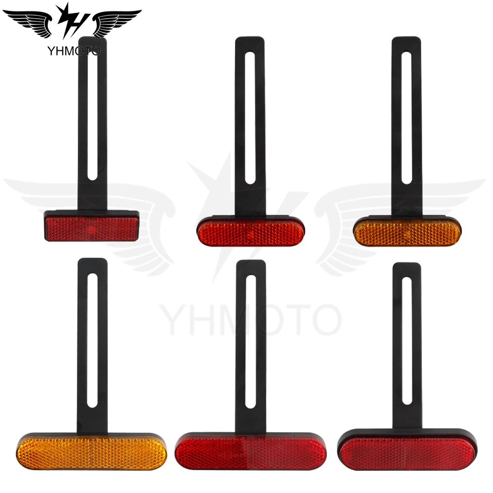 Universal Cat's Eyes Motorcycle Rear Reflector T-Holder Oval Reflector For Honda For Harley For Yamaha For KTM For Kawasaki