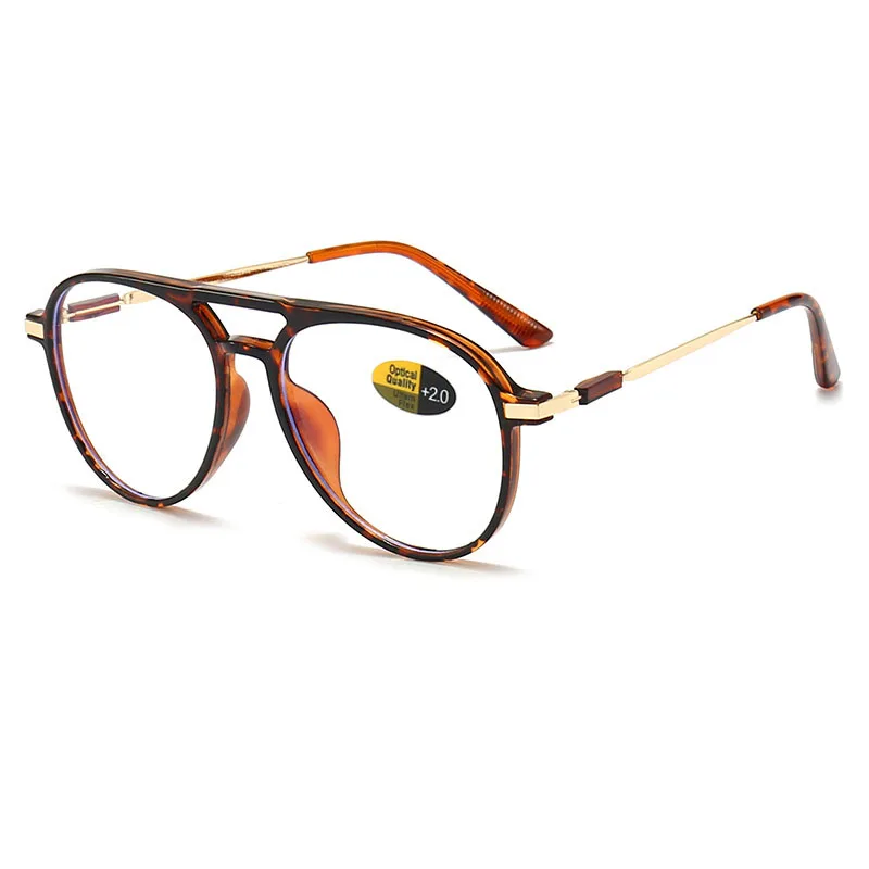 New Round Reading Glasses Oval Personality Presbyopia For Man Optical Frame Magnifier Full Rim Anti-Blue Female Fashion