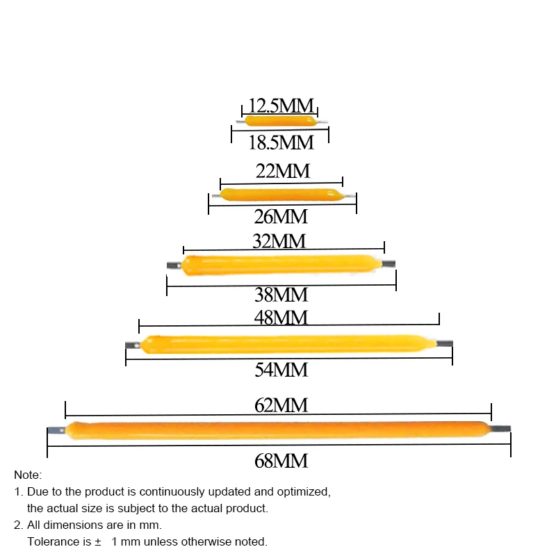 30pcs 38mm 68mm 3v 12v Edison หลอดไฟ Led Filament โคมไฟ Partsdiy หลอดไส้อุปกรณ์เสริมไดโอดสําหรับรุ่นวันหยุด