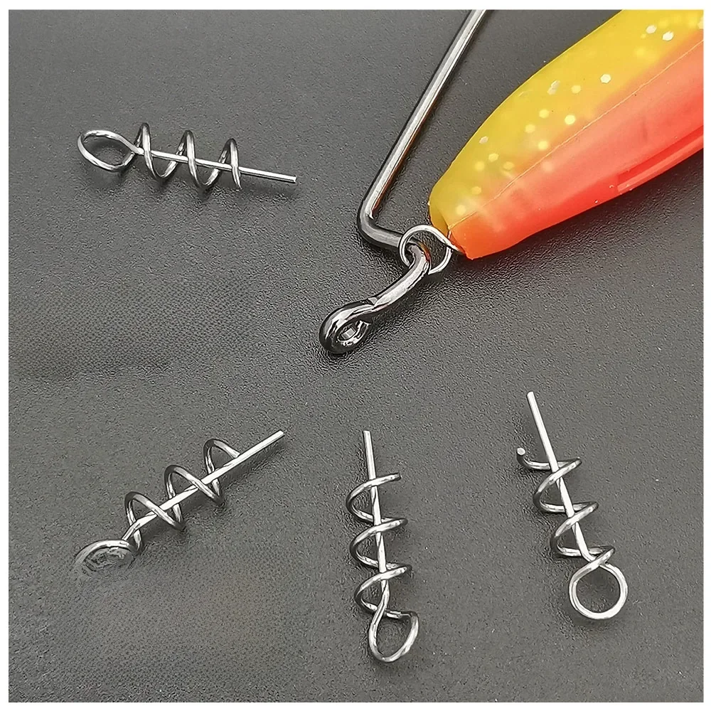Edelstahl Frühling Lock Pin Angeln pin Schraube Kurbel Haken Frühling Twist Lock Angeln Stecker Wirbel Snap Weiche Köder Tackle