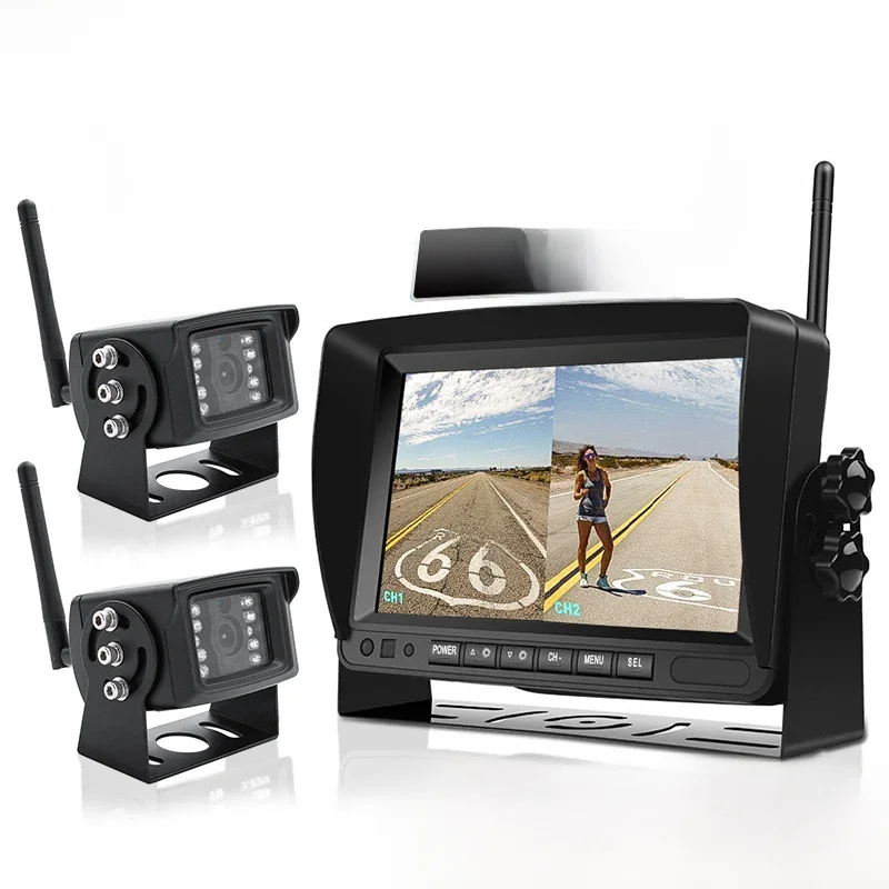 GreenYi 1280x720 High Definition AHD Draadloze Truck DVR Monitor 7 "Nachtzicht Reverse Backup Recorder Wifi Camera voor Bus Auto - afbeelding 2