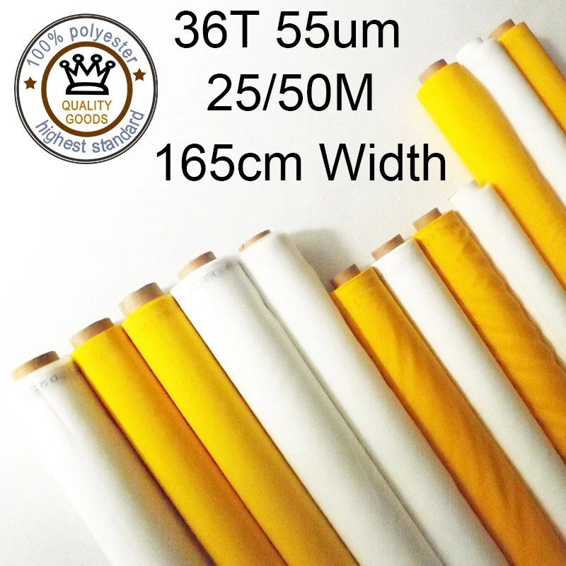 

Good Quality Silk Screen Printing Fabric Mesh 36T 55um 165cm Width 25/50M White Color