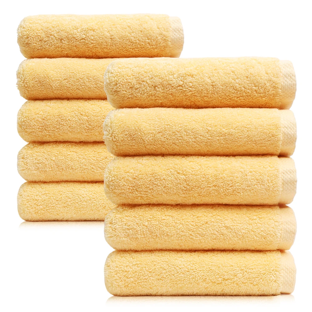 Cotton living 40 can 200g 100% hotel towel, pastel yellow 5 sheets/10 sheets, shower towel, soft towel Hotel Bathroom Shower Towels