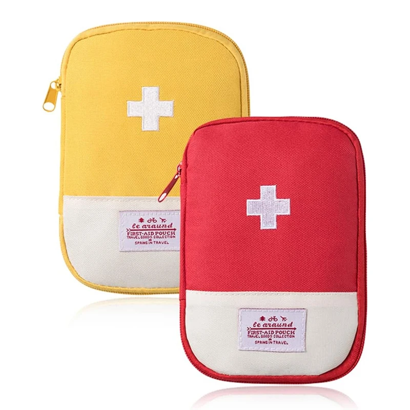 

Portable First Aid Kit, 2 Piece Mini Empty First Aid Kit Portable Medicine Bag for Camping, Hiking and Outdoor Use