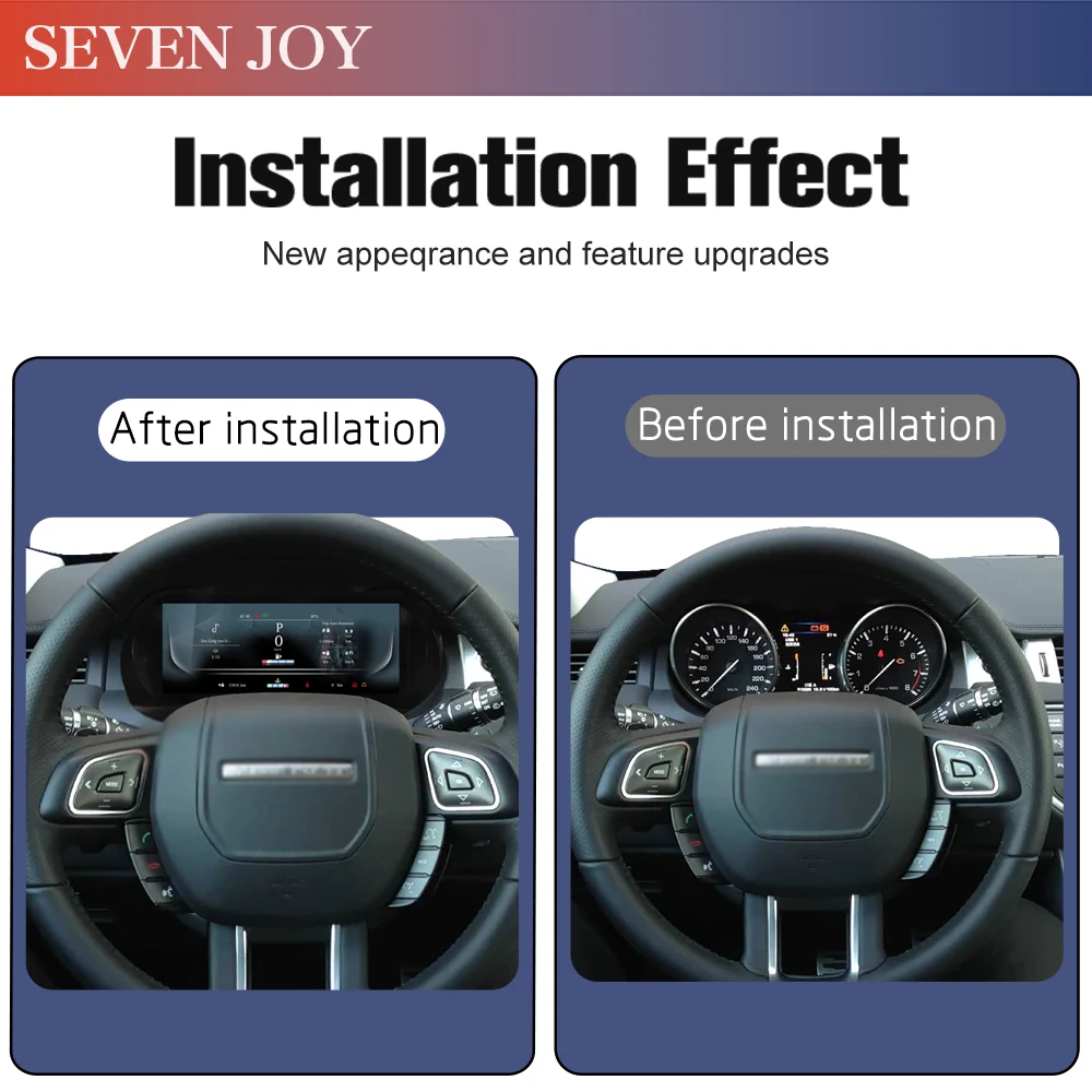 12.3-inch  For Land Rover Evoque 2012-2019 LCD digital  cluster odometer tachometer instrument cluster IOS support CarPlay