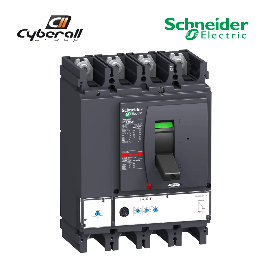 Schneider Electric-Cyberall-magnetothermal motor circuit breaker, Compact model NSX400N, 4 pole 4D