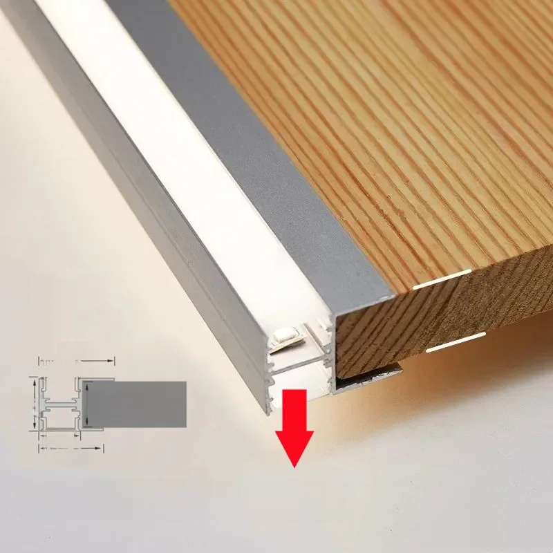 18mm Aluminium Led Profiel Voor Houten Kast Licht Dubbelzijdig Gloeiende Harde Bar Verlichting Kast Showcase Thuis Lineaire Decor lamp - afbeelding 2