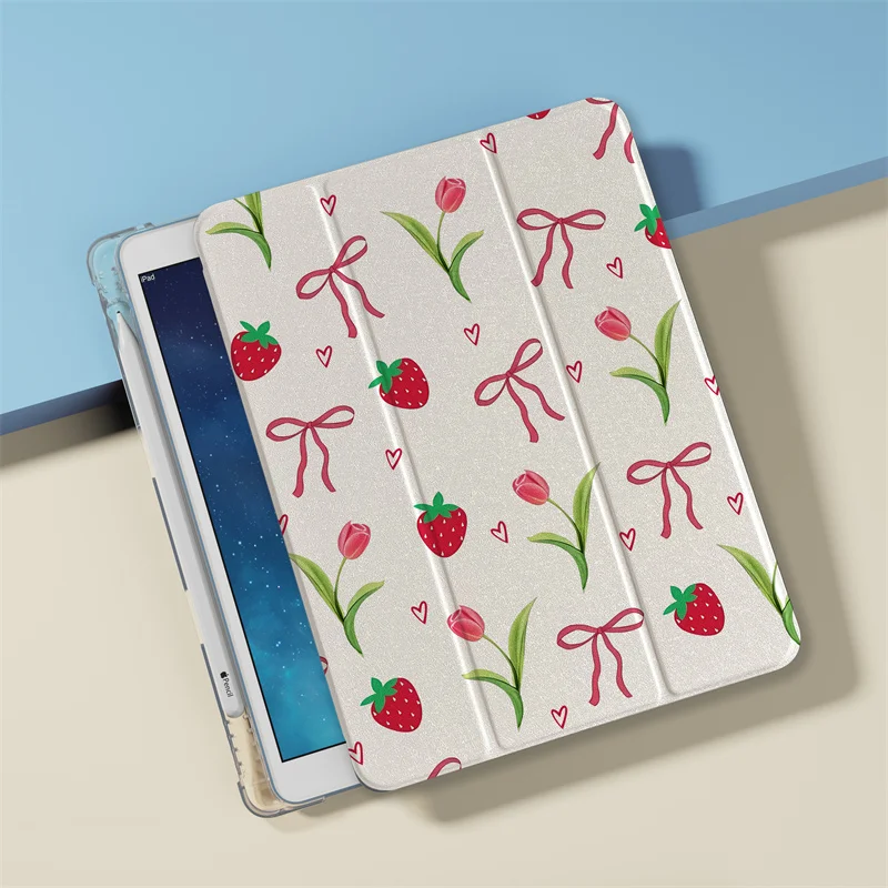 Cute Bow Flower Case For Apple iPad Air 2024 11 inch Air5/4 10.9 iPad 5/6/7/8/9 Gen 9.7 Air 3 10.2/10.5\'\' mini 6/5/4 Soft Cases