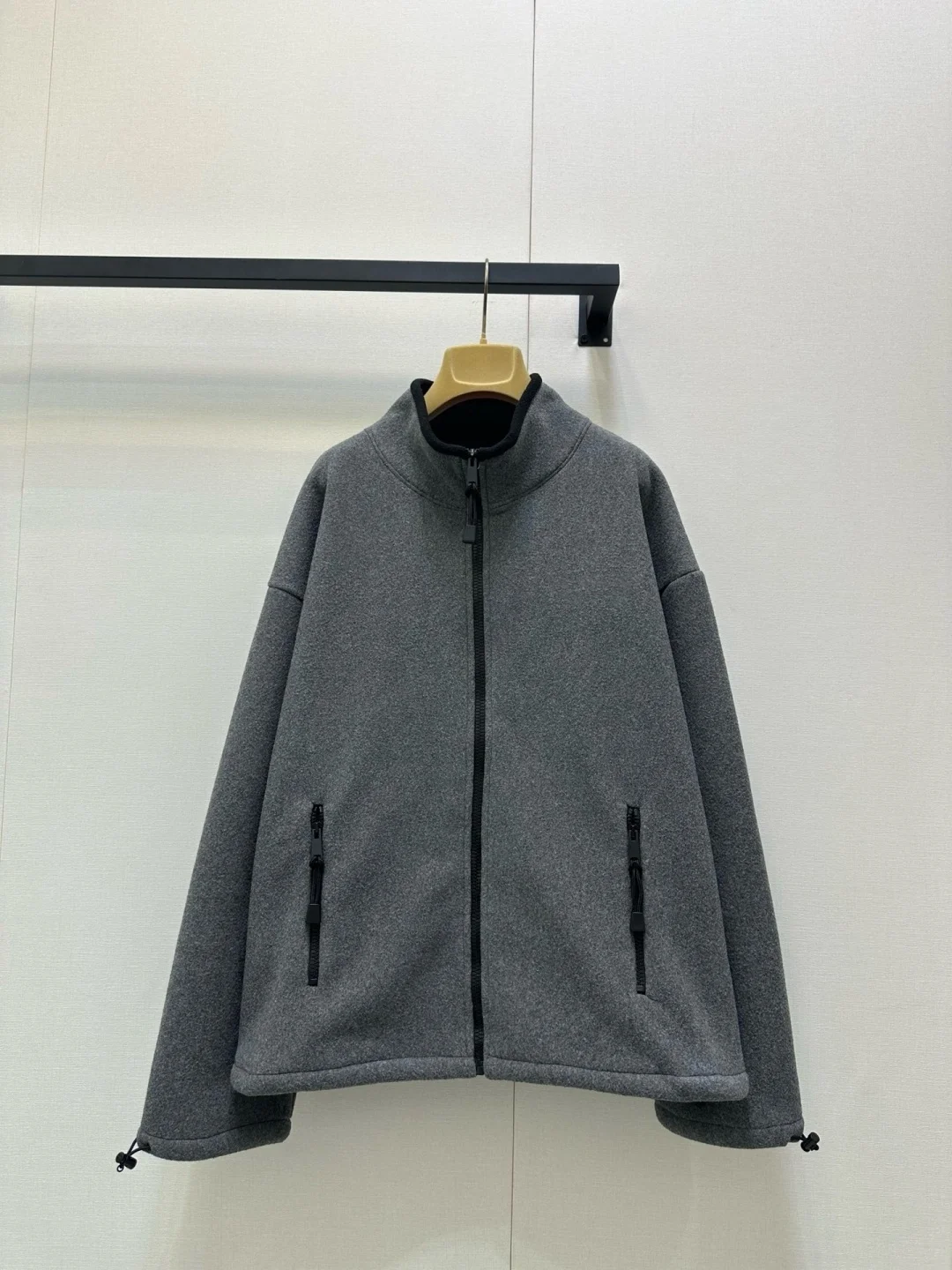 Fleece hooded jacket embroidered logo unisex pullover winter thick coat sweatshirt