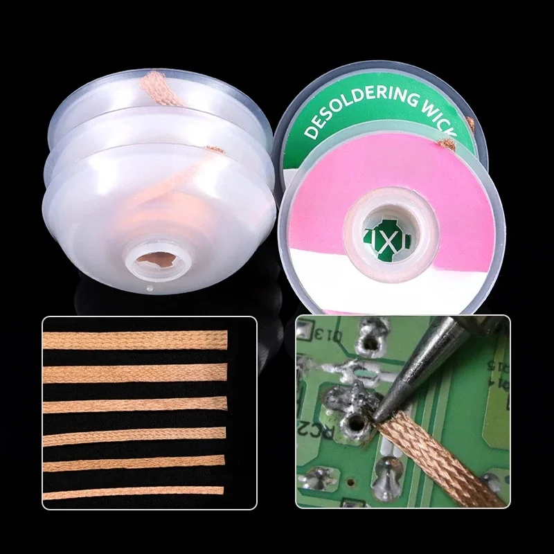 Mèche à dessouder longueur 1.5m, bande tressée en maille de cuivre, fil de Point de soudage, cordon de plomb en étain, outil de dissolvant de soudure, 1 à 10 pièces