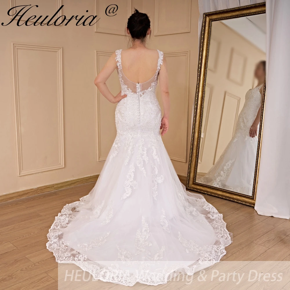 HEULORIA vintage Mermaid Wedding Dress sweetheart lace beading bride dress Robe de mariage customize