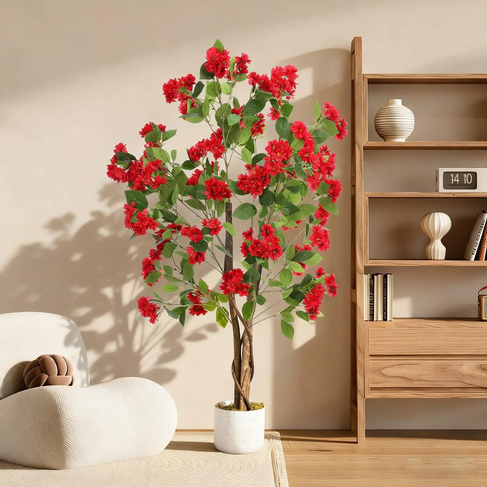 Arbre artificiel parfumé à fleurs d'osmanthus en pot, plante artificielle de 120/150/180 cm pour balcon, salon et bureau, décoration intérieure à faible entretien