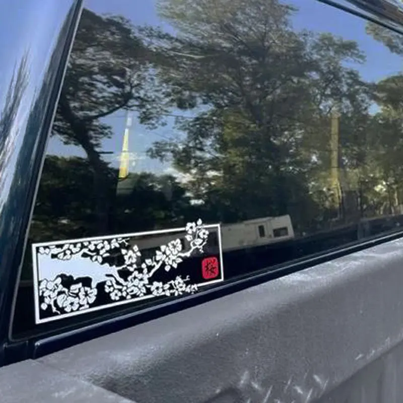ساكورا شجرة شير ملصقات السيارات أنيمي محمول ملصق نافذة الديكور مقاوم للماء منع Dask في يموت قطع شارات الفينيل #4