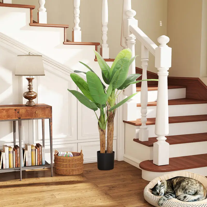 Plante artificielle intérieure 120 cm bananier en pot décoration pour maison, bureau, salon, chambre