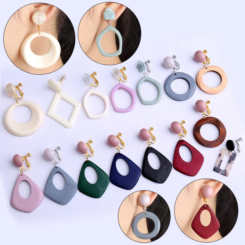 UNNAIER 1 Pair of Retro Personality Long Earrings Ear Clips No Pierced Clip Style Ladies Ear Jewelry