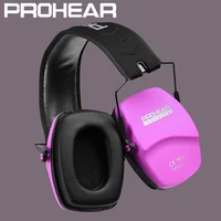 PROHEAR-protección auditiva rosa para tiro, orejeras de seguridad con reducción de ruido pasiva, Protector auditivo plegable para caza con rango de armas