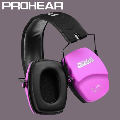 PROHEAR-protección auditiva rosa para tiro, orejeras de seguridad con reducción de ruido pasiva, Protector auditivo plegable para caza con rango de armas