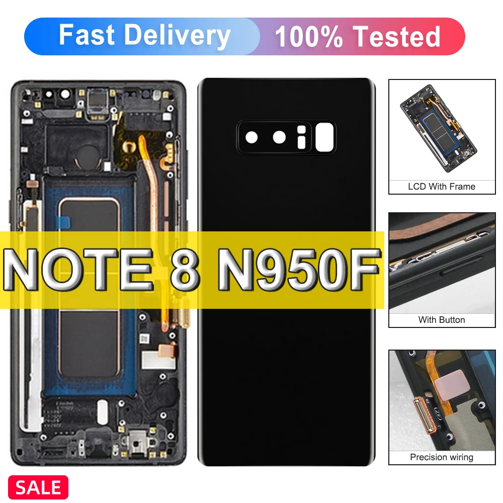 Note8 OLED Screen For Samsung Galaxy Note 8 N950A N950U LCD Display Touch Screen Repalcement Assembly Support S Pen with Frame