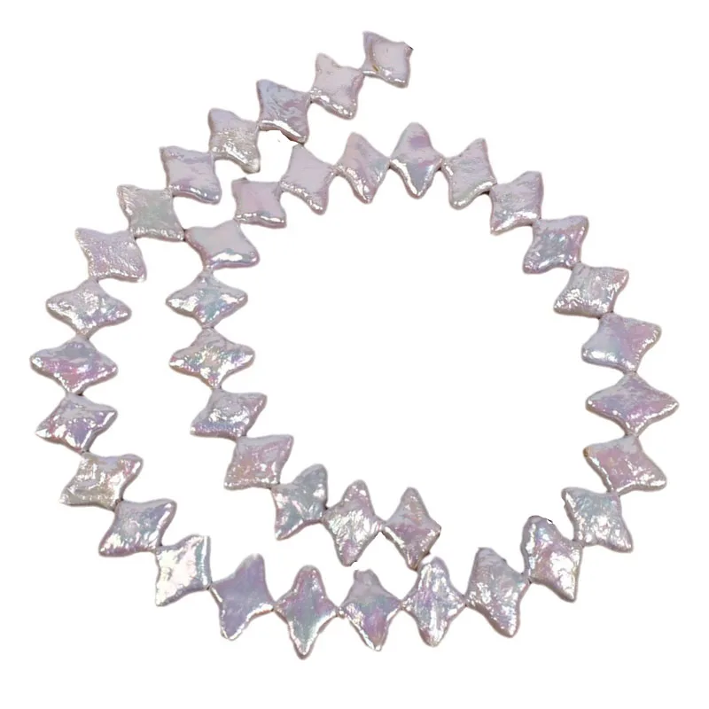 16 inches 9*15mm Natural White Flat Baroque Star Pearls Loose Strand