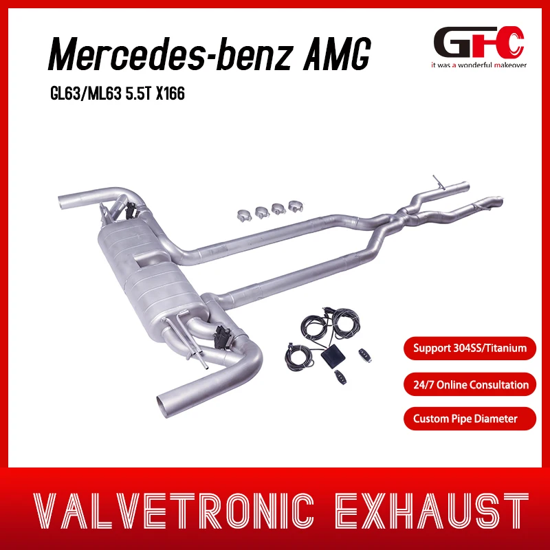 

GFC High Quality 2012-2016 Mercedes BENZ AMG GL63 ML63 5.5T X166 304 Stainless Steel CATBACK Exhaust System