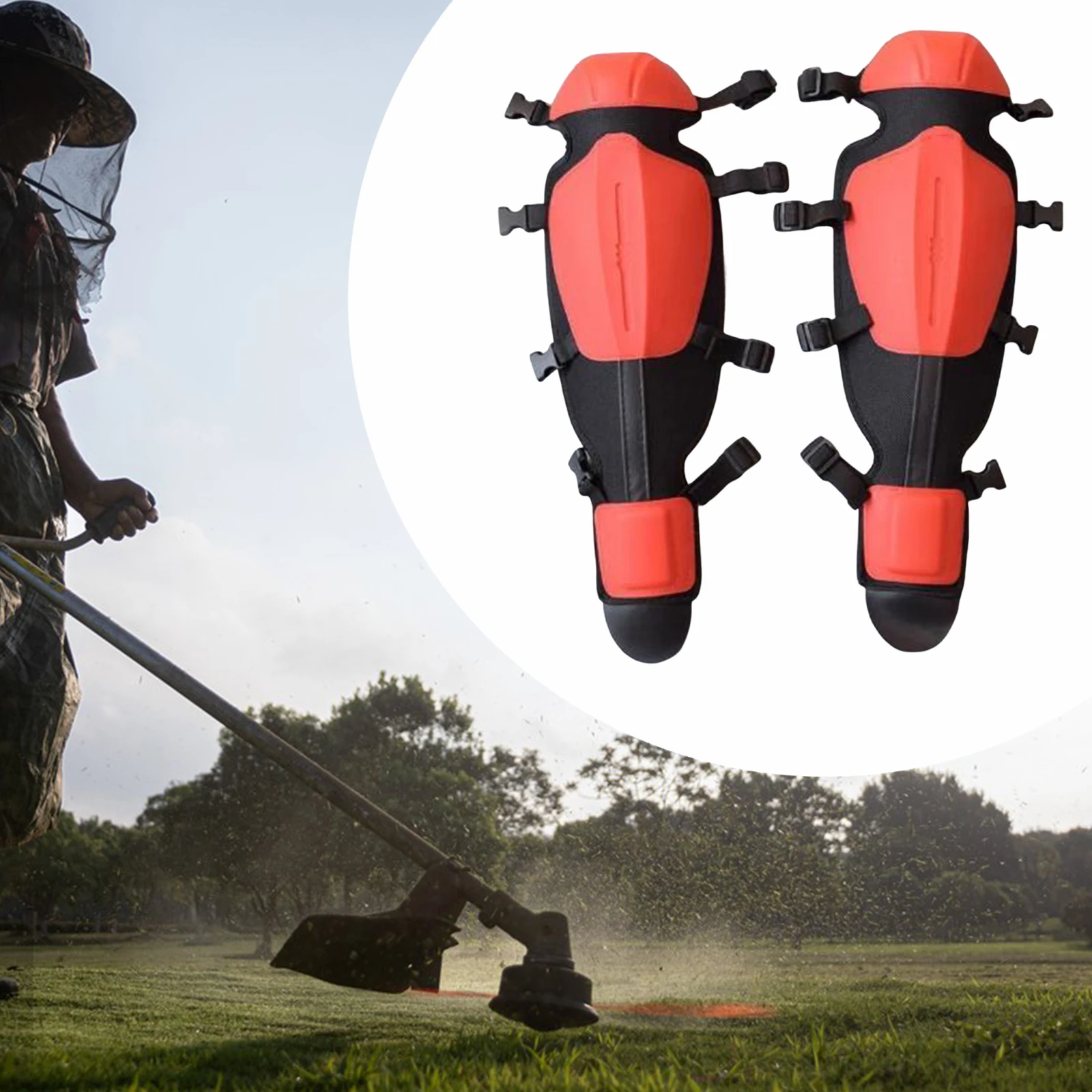 1 Pair Gardening Knee Pads Adjustable Pruning Gaiters Lawn Mowing Shin Guards Gardening Knee Pads Chainsaw Shin Guards