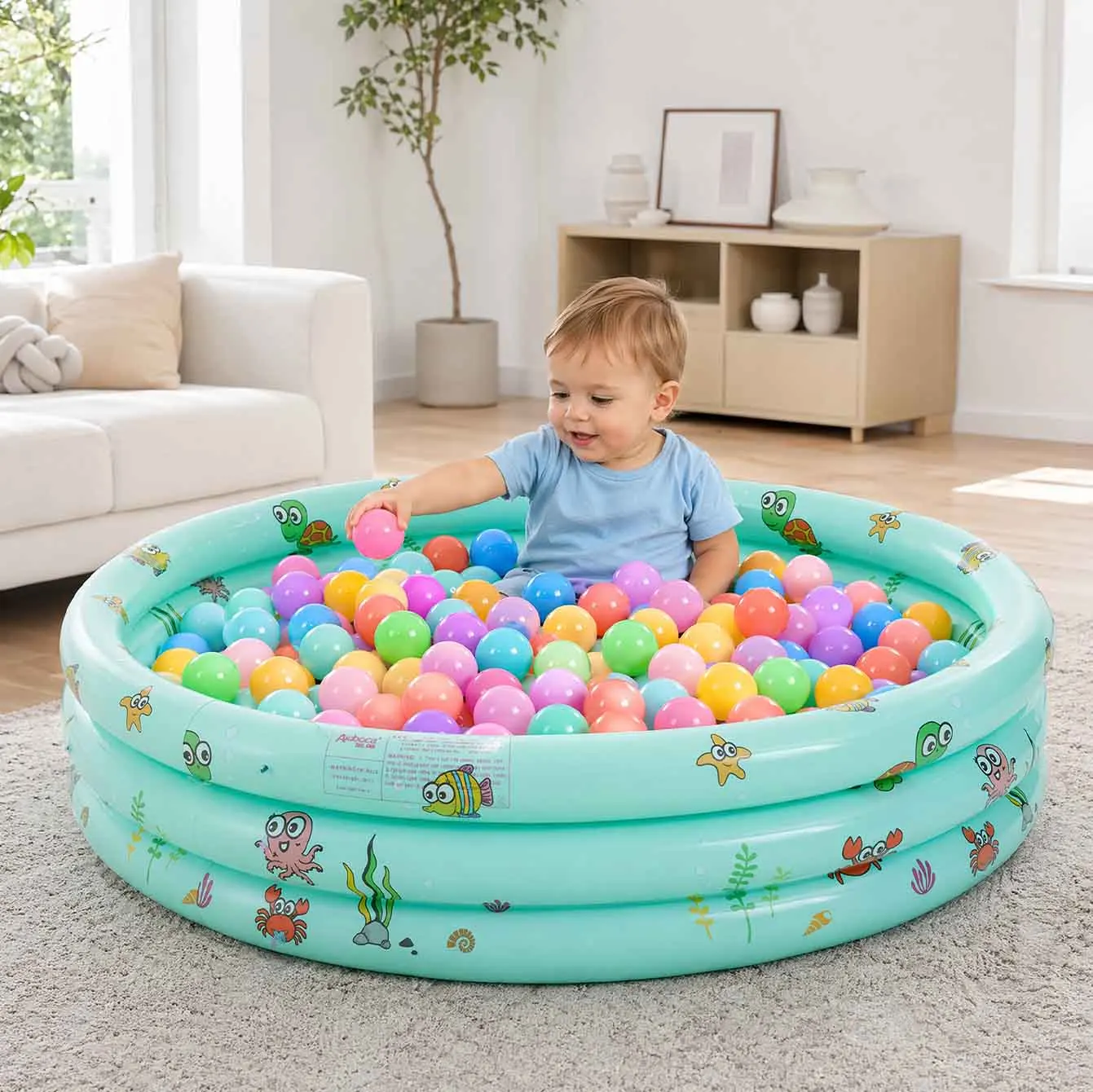 1PC Inflatable Ball Pit Pool Portable Round Empty Ball Pool Indoor Outdoor Play Pool No Balls Included