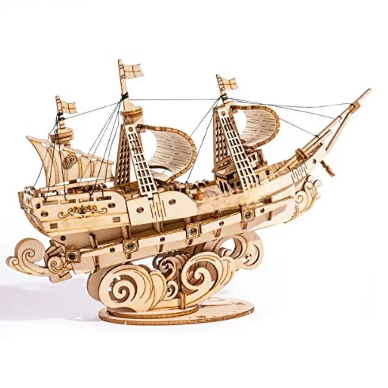 Kit de modèle de bateau en bois vintage Robotime, puzzle en bois 3D, idées de cadeaux idéales pour adultes, bateau à voile