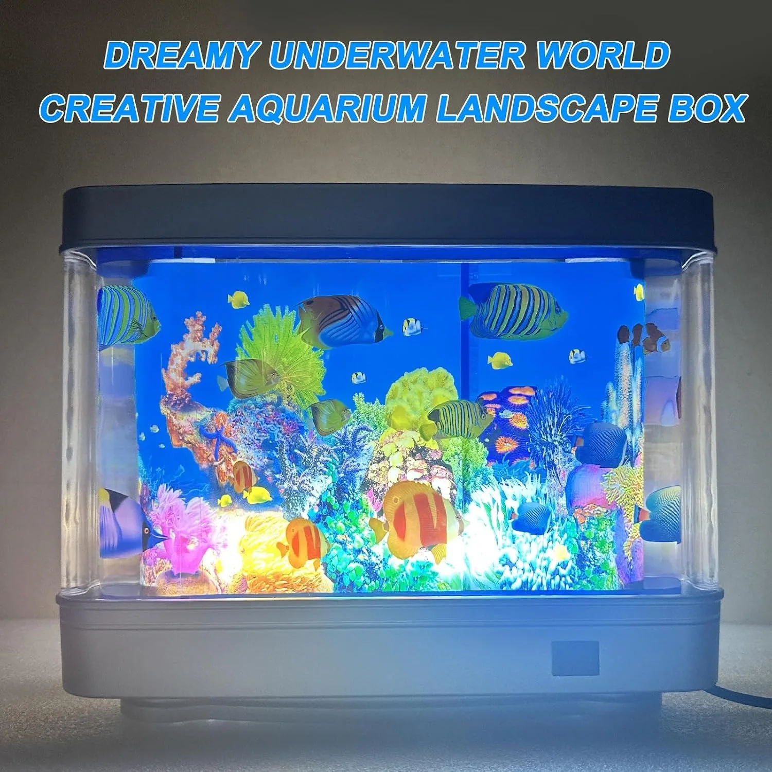 LED Baby Aquarium Light - Simulated Underwater World Mobile Toy Aquarium, Silent Fish Lamp Soft Night Light Virtual Fish Tank