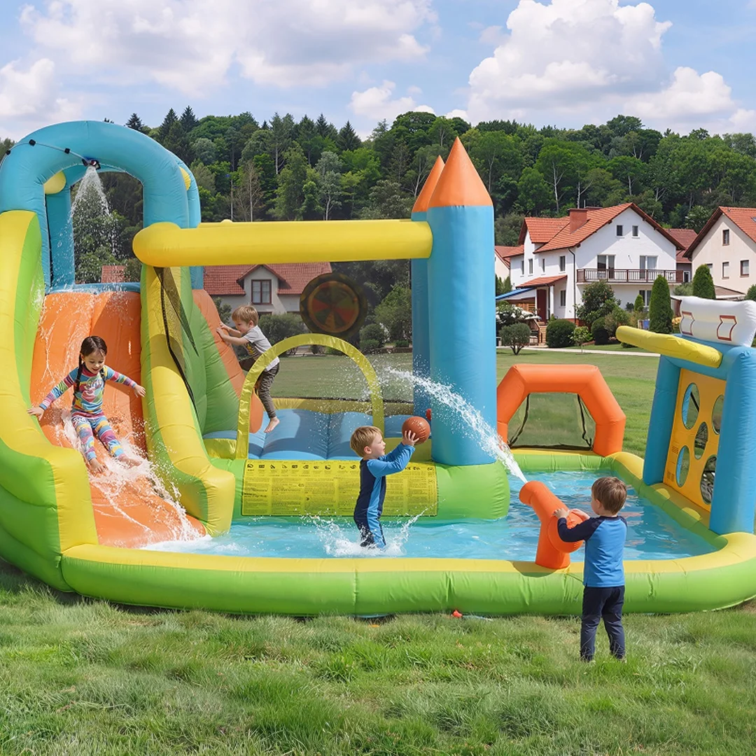 Trampolín inflable para niños, castillo inflable para exteriores, parque acuático inflable. 360*320*200cm