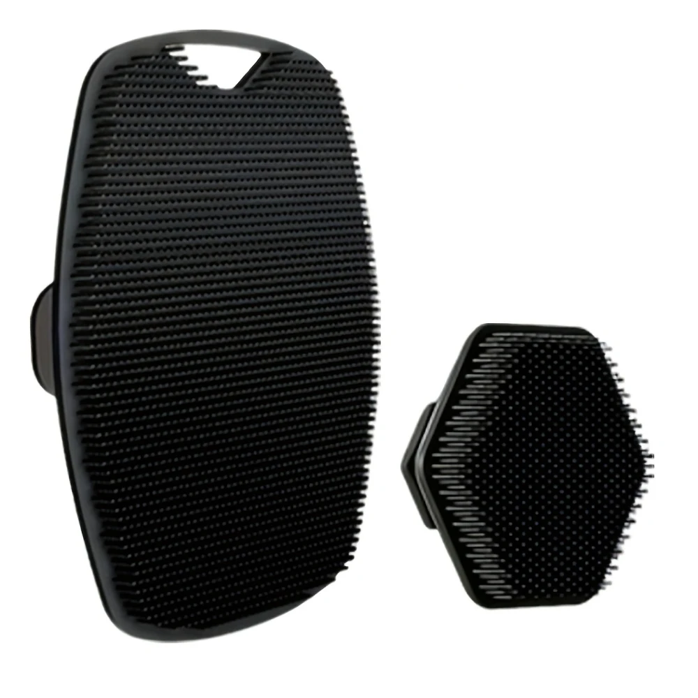 2-piece exfoliating back brush set, with hexagonal face brush, multi-purpose shower cleaning tool, for smooth skin