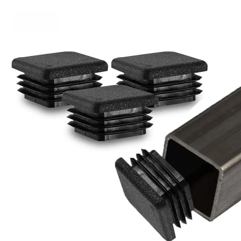 Bouchon carré en plastique pour tuyaux en acier, 20/25mm, bouchons pour meubles de salon, lit, trou de renommée, 10/50/10 pièces