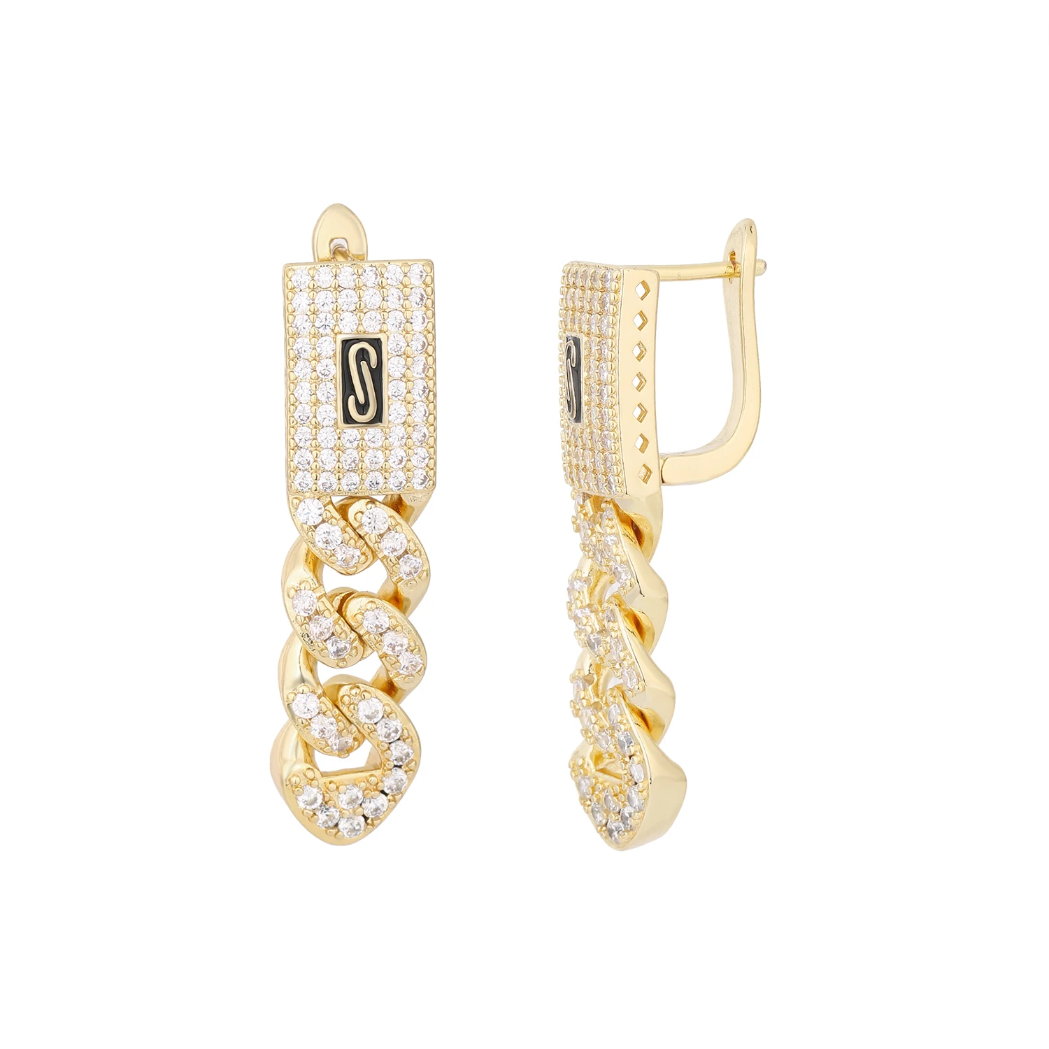 2024 Monaco Cuban hip-hop earrings female earrings 14K gold-plated jewelry fashion girls accessories exquisite support wholesale - view 5