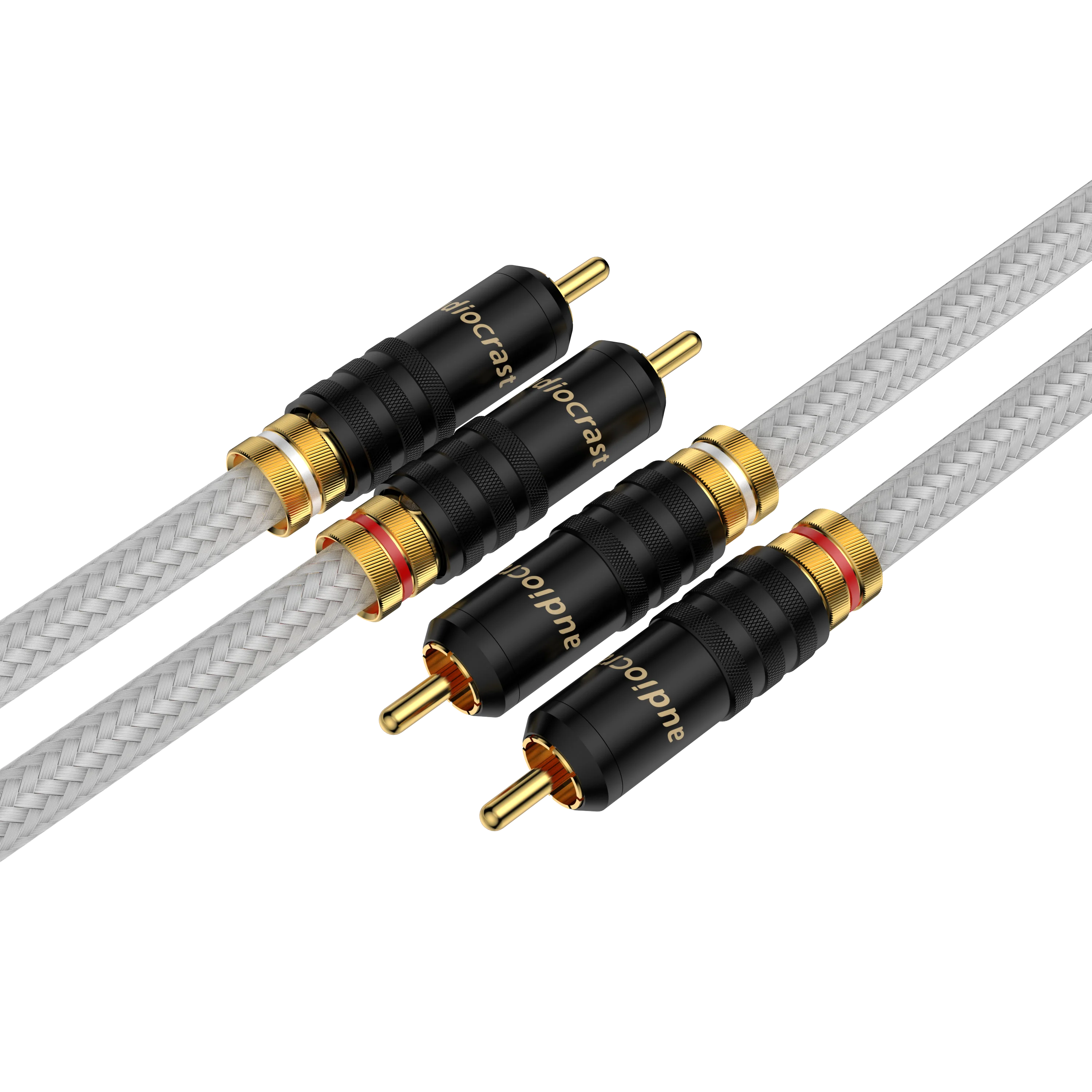 Pair RCA audio interconnect cable with Gold plated RCA plug