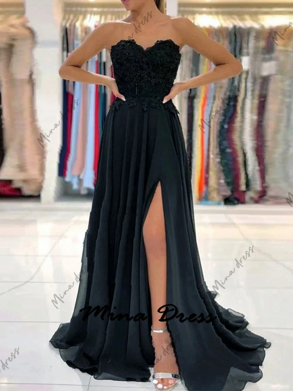 Mina Customized Elegant and Chic Women\'s Evening Dress Formal Occasion Wear Side Slits Special Occasion Dresses Ball Gowns Prom