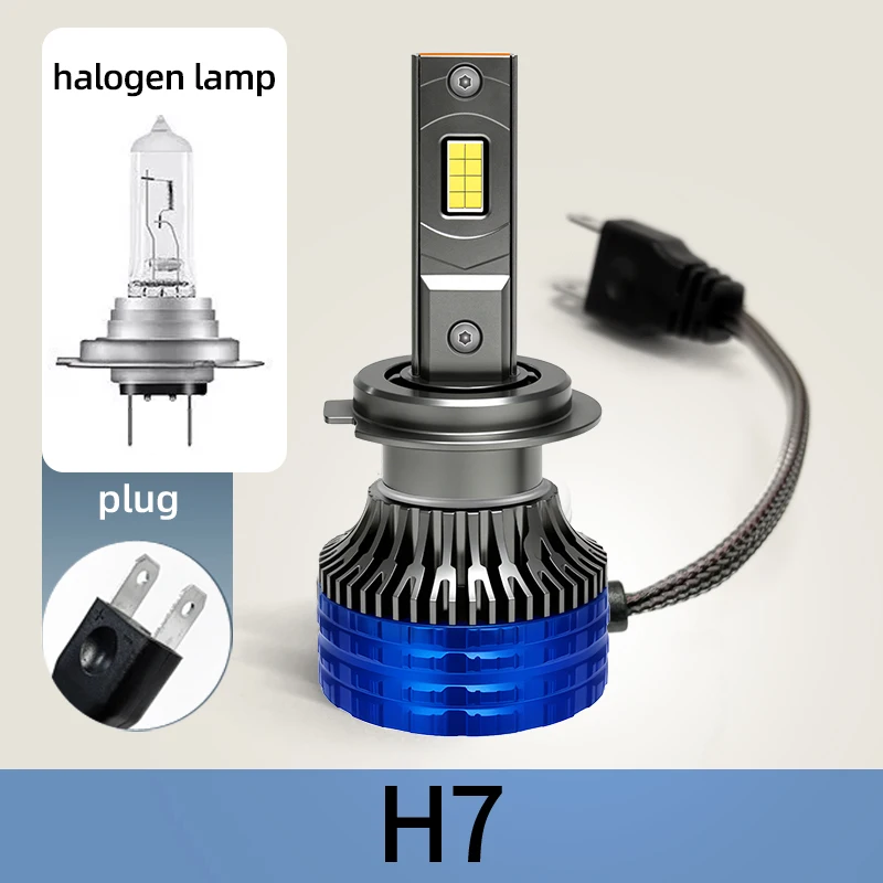 150 واط 20000LM H7 LED المصابيح الأمامية 6000 كيلو المصابيح الأمامية البيضاء Led مصابيح كهربائية للسيارة مع أنبوب نحاسي مزدوج مروحة تربو أضواء السيارات #1