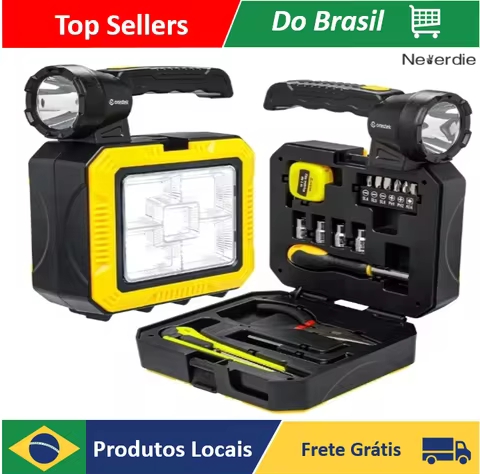 Lanterna Carregamento Solar Led Caixa de Ferramenta Recarregável Power Bank Pesca Acampamento - Neverdie Store