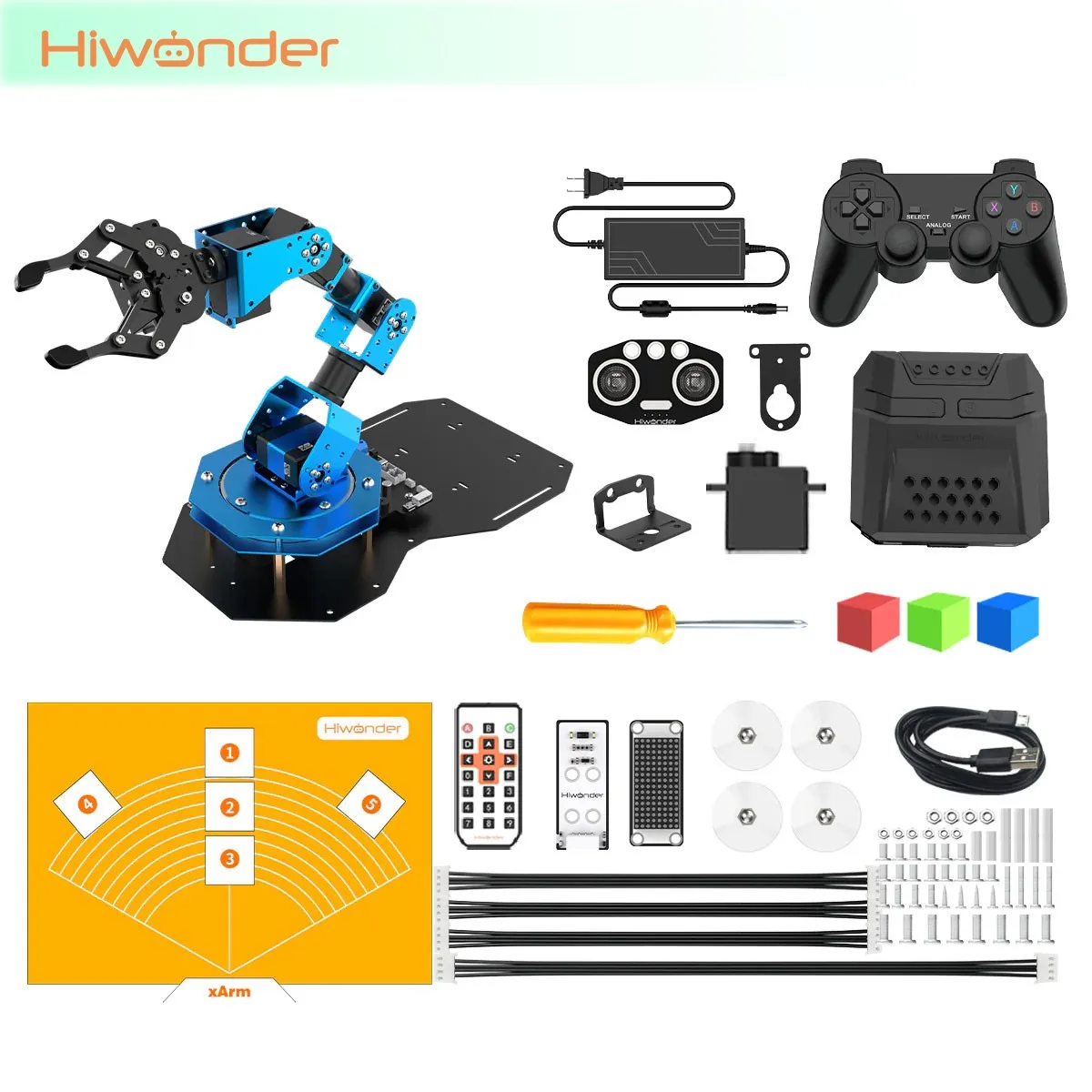 

Hiwonder xArm2.0 6DOF Робот-манипулятор в сборе Настольный робот-манипулятор для царапин/питонов и образования