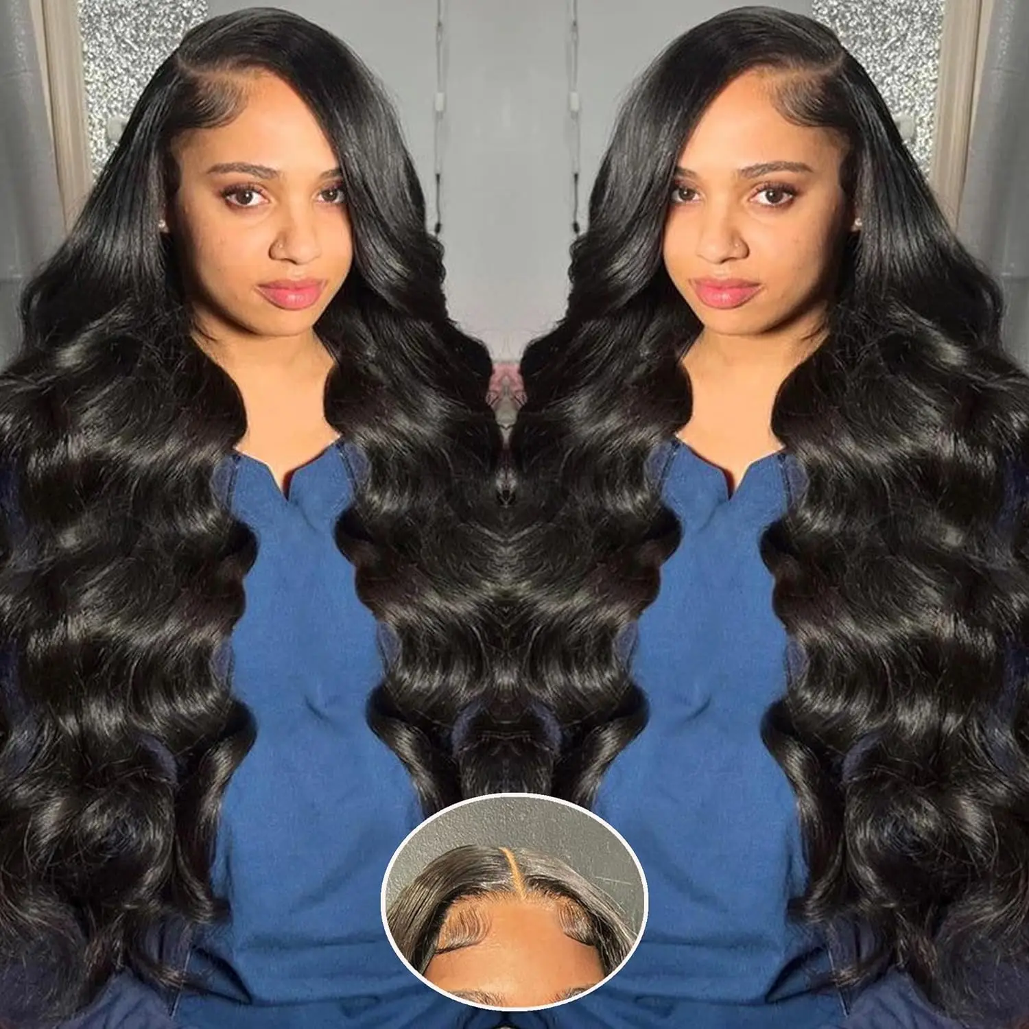 Perruque Lace Front Wig Body Wave brésilienne naturelle, cheveux vierges, 13x4, pre-plucked, avec baby hair, densité 180, HD