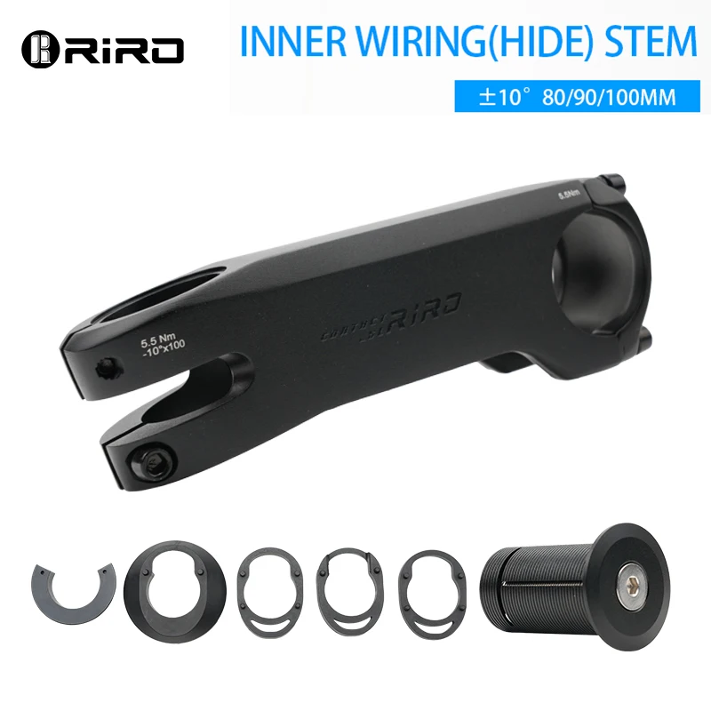 

RIRO Bike Handlebar Stem 28.6/31.8mm Inner Wiring Bicycle Stem 10° Aluminum Alloy Bicycle Bridge 80mm 90mm 100mm MTB Power