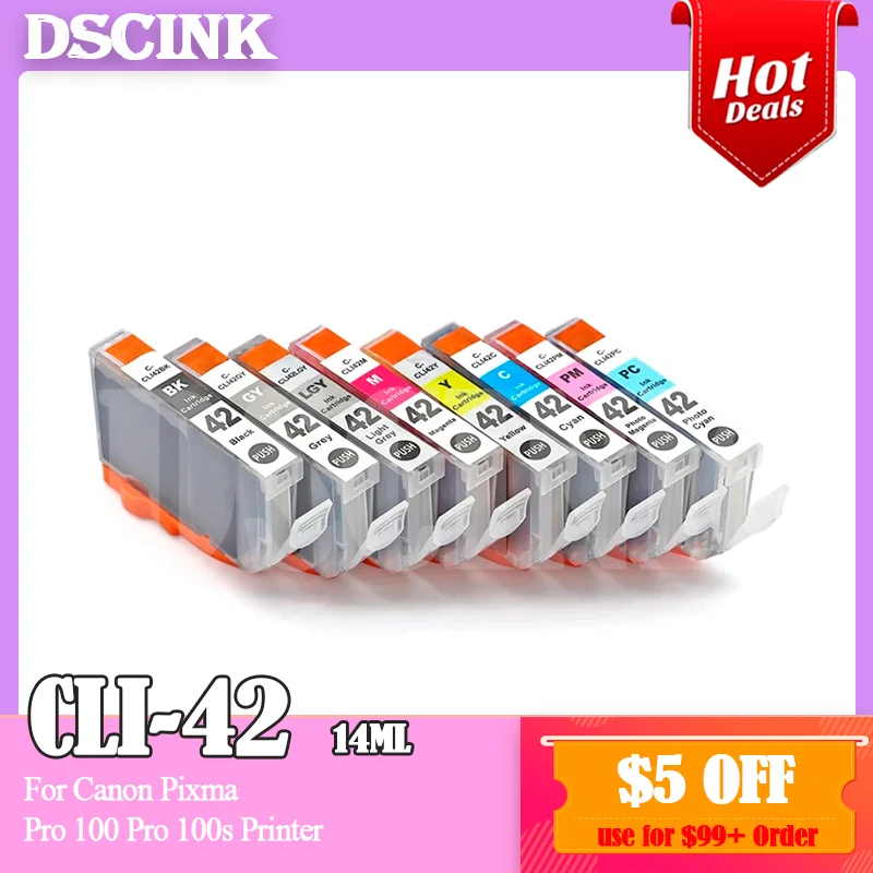 

Pro-100 CLI 42 ClI42 ClI-42 Premium New Compatible Ink Cartridge For Canon Pixma Pro 100 Pro 100 100s Printer With Chip Dye Ink